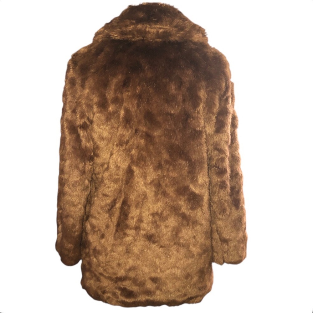 Trafaluc Ourrwear by Zara Luxurious Brown Faux Fur Lined Coat Size S - Picture 3 of 8